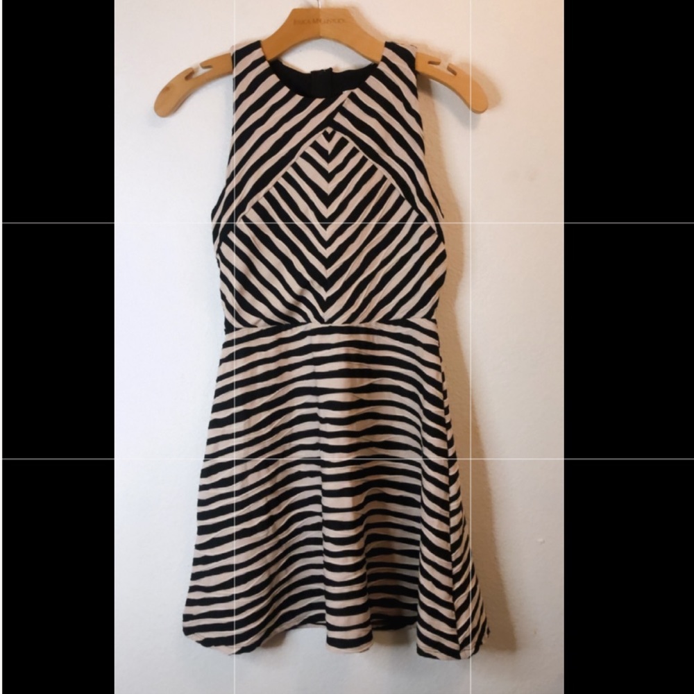 cream and Black Dress